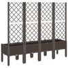 vidaXL Pflanzkübel mit Rankgitter Braun 160x40x142 cm PP