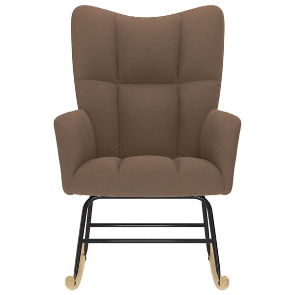 vidaXL Schaukelstuhl Braun Stoff