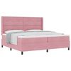 vidaXL Boxspringbett mit Matratze mit Kopfteil Rosa 200 x 200 cm Samt