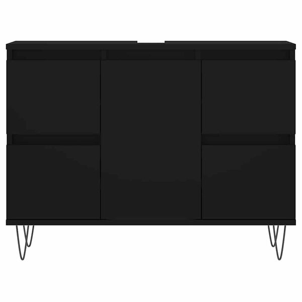 vidaXL Badschrank Schwarz 80x33x60 cm Holzwerkstoff