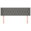 vidaXL Kopfteil mit Ohren Dunkelgrau 147x16x78/88 cm Stoff