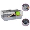 vidaXL Hamsterk&auml;fig Grau 80x45x34 cm Polypropylen und Metall
