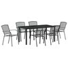 vidaXL Garten Essgruppe 7 pcs Anthrazit Pulverbeschichteter Stahl