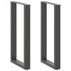 vidaXL Bartischbeine U-Form 2 Stk. Anthrazit 40x(90-91) cm Stahl