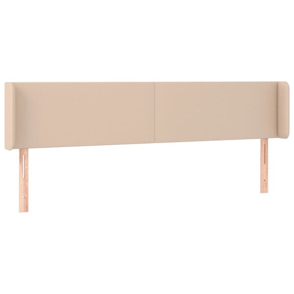 vidaXL Kopfteil mit Ohren Cappuccino-Braun 163x16x78/88 cm Kunstleder