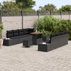 vidaXL Gartensofa-set mit Kissen 11 pcs Schwarz Poly-Rattan