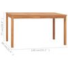 vidaXL 7-teiliges Garten-Ess-Set 140 x 80 cm Massivholz Teak