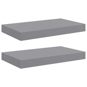 vidaXL Schwebende Wandregale 2 Stk. Grau 40x23,5x3,8cm MDF