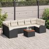 vidaXL Gartensofa-set mit Kissen 8 pcs Schwarz Poly-Rattan