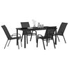 vidaXL Garten Essgruppe 5 pcs Schwarz Pulverbeschichteter Stahl