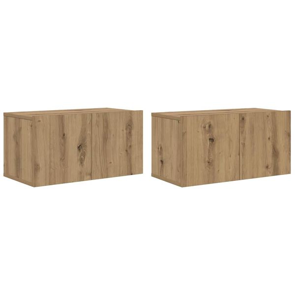 vidaXL TV-Schrankset 2 pcs Braun 60 x 30 x 30 cm Holzwerkstoff
