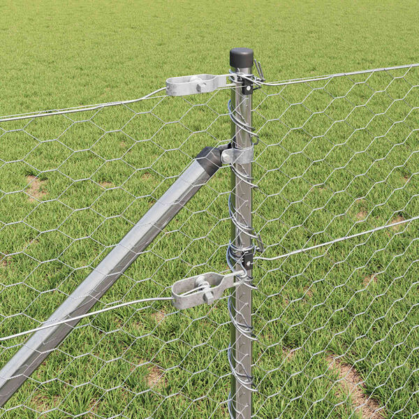 vidaXL Zaunpfosten Silber 10 x 0,6 m (36 mm Netz) Stahl