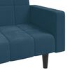 vidaXL Schlafsofa 2-Sitzer mit 2 Kissen Blau Samt