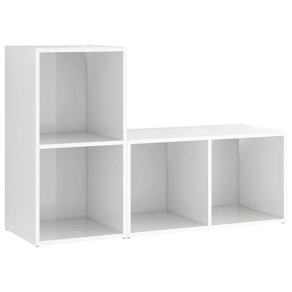 vidaXL TV-Schr&auml;nke 2 Stk. Hochglanz-Wei&szlig; 72x35x36,5 cm Holzwerkstoff