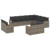 vidaXL 12-tlg. Garten-Sofagarnitur mit Kissen Grau Poly Rattan