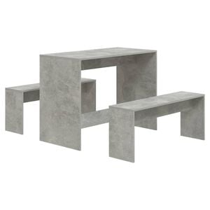 vidaXL 3-tlg. Essgruppe Betongrau Holzwerkstoff
