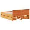 vidaXL Massivholzbett ohne Matratze mit Kopfteil Braun 140x200 cm