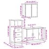 vidaXL 3-tlg. Badm&ouml;bel-Set Grau Sonoma Holzwerkstoff