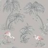DUTCH WALLCOVERINGS Tapete Flamingo Grau