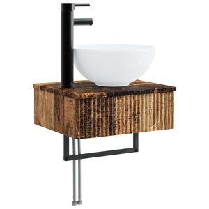 vidaXL Wandmontiertes Waschbecken Altholz 40 x 35 x 39 cm