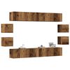 vidaXL 8-tlg. TV-Schrank-Set Wandmontage Altholz-Optik Holzwerkstoff