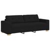 vidaXL Sofa 3 pcs Schwarz Leinenmischgewebe