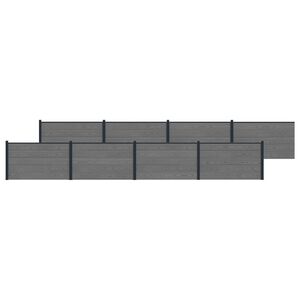 vidaXL Zaunelement 8 pcs WPC und Aluminium Grau