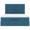 vidaXL Ottoman-Bett mit Matratzen & LEDs Dunkelblau 140x200 cm Samt