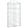 vidaXL Gabione mit Hochbogen 100x30x180/200 cm Verzinktes Eisen