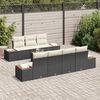 vidaXL Gartensofa-set mit Kissen 8 pcs Schwarz Poly Rattan