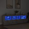 vidaXL Sideboard mit LED-Leuchten Betongrau 202x37x67 cm