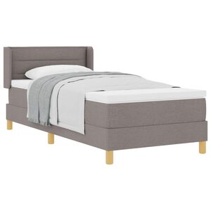 vidaXL Boxspringbett mit Matratze Taupe 200 x 100 cm Polyester