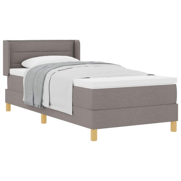 vidaXL Boxspringbett mit Matratze Taupe 200 x 100 cm Polyester
