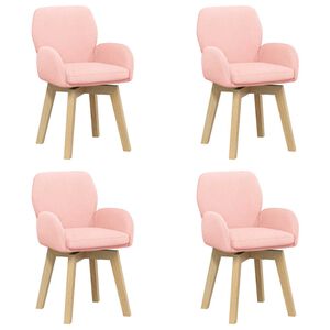 vidaXL Drehstuhl Esszimmer 4 stk. Boucl&eacute; Rosa 54 x 58 x 87 cm