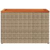 vidaXL Garten-Beistelltische 2 Stk. Beige 55x34x37 cm Poly Rattan Holz