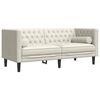 vidaXL 3-tlg. Chesterfield-Sofa-Set mit Nackenrollen Creme Samt