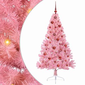 vidaXL K&uuml;nstlicher vorbeleuchteter Weihnachtsbaum Rosa 150 cm PVC