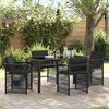 vidaXL Garten Essgruppe 5 pcs Schwarz Poly-Rattan