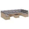 vidaXL Sofa Set 11 Stk. Beige [Synthetisch]: Poly Rattan