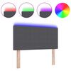 vidaXL LED Kopfteil mit LED-Lichtleisten Dunkelgrau 80 cm Polyester