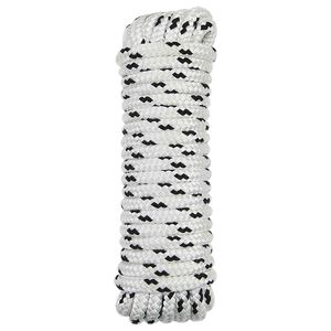vidaXL Bootsseil 10 mm 6 m Wei&szlig; und Schwarz Polyester