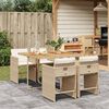 vidaXL 5-tlg. Garten-Essgruppe mit Kissen Beige Poly Rattan