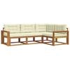 vidaXL Outdoor-Sofagarnitur 4 stk. Natur und Creme