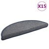 vidaXL Stufenmatten 15 Stk. 56x17x3 cm Hellgrau und Blau Halbrund
