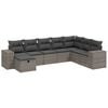 vidaXL 8-tlg. Garten-Sofagarnitur mit Kissen Grau Poly Rattan