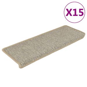 vidaXL Treppenmatten Selbstklebend Sisal-Look 15 Stk 65x21x4 Gr&uuml;n