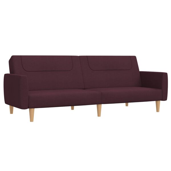 vidaXL Schlafsofa 2-Sitzer mit Fu&szlig;hocker Lila Stoff
