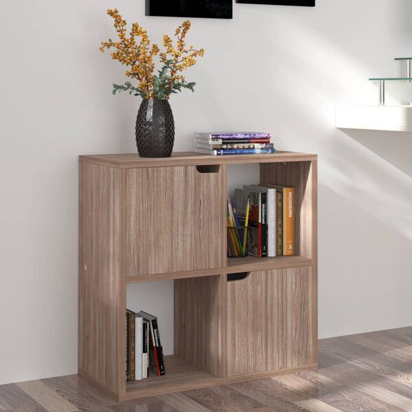 vidaXL B&uuml;cherregal Grau Sonoma-Eiche 60x27,5x59,5 cm Holzwerkstoff