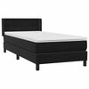 vidaXL Boxspringbett mit Matratze Schwarz 90x210 cm Samt