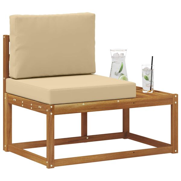 vidaXL Outdoor End Sofa Natur 91 x 63 x 73 cm Massivholz Akazie